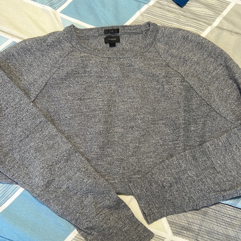 J crew grey mens sweater slim